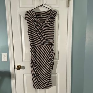 Gray and Cream striped dress